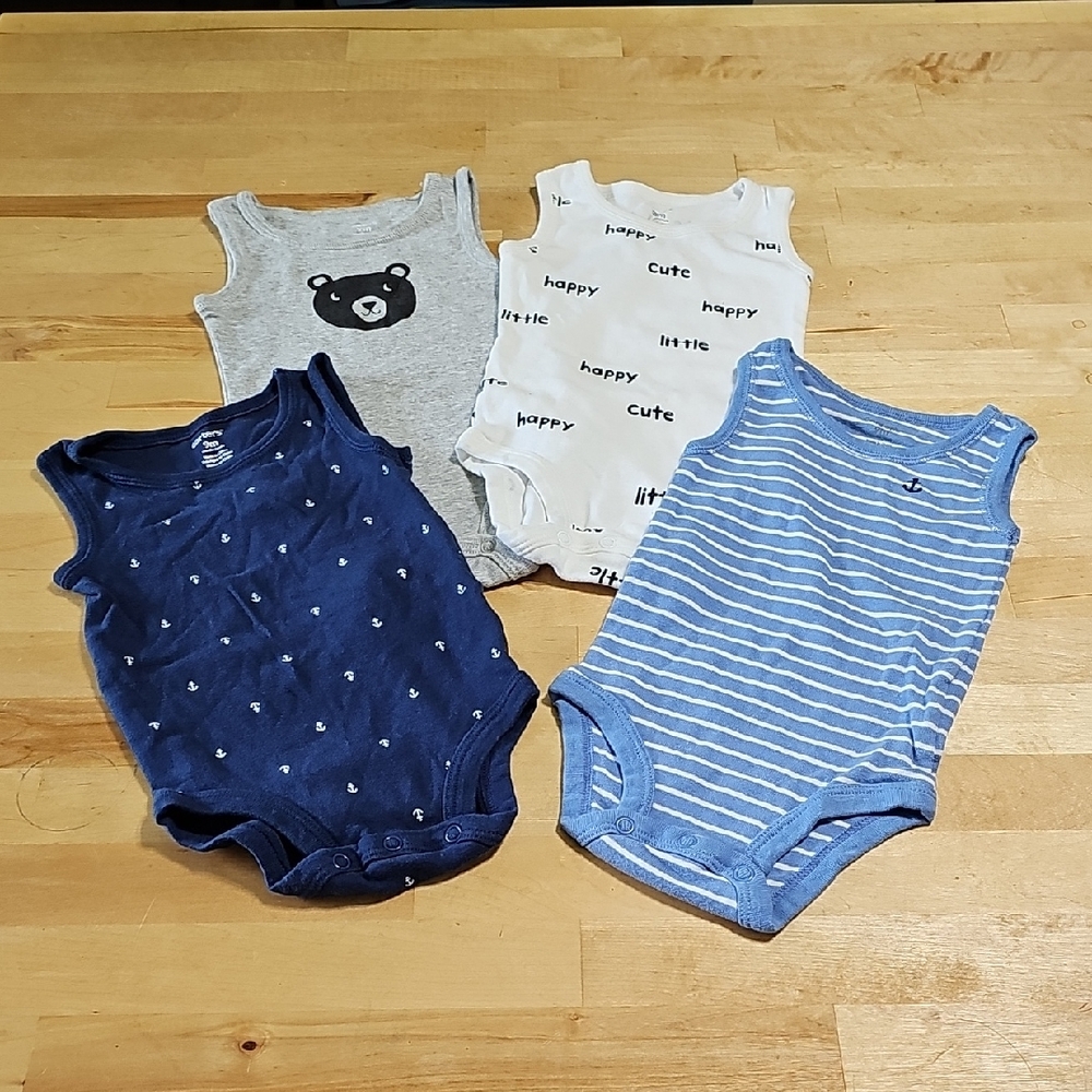 ⚓️ Carter's 9M Sleeveless Bodysuit Bundle - Set of 4 🐻